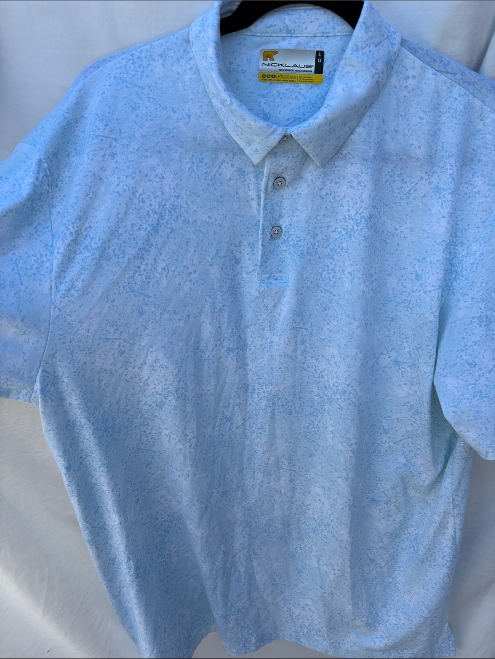 Nicklaus Light Blue Patterned Polo Shirt